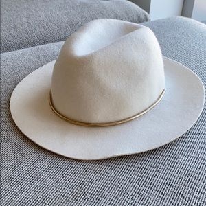 Winter white felt hat